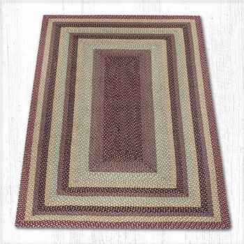 5' x 8' Burgundy Gray Cream Braided Jute Rectangle Rug