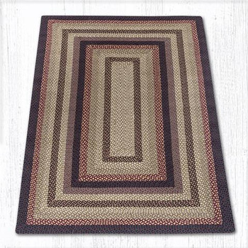 5' x 8' Black Cherry Chocolate Cream Braided Jute Rectangle Rug