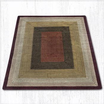 8' x 10' Burgundy Mustard Braided Jute Rectangle Rug