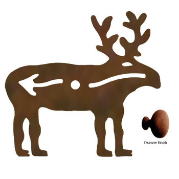 Fetish Elk Metal Drawer Pull with Back Plate