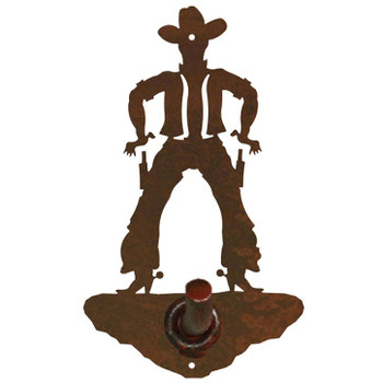 Cowboy Drawing Pistol Metal Robe Hook