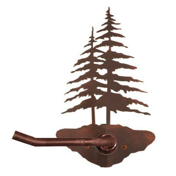 Double Pine Trees Metal Toilet Paper Holder