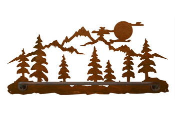 18" Mountain Scene Metal Towel Bar