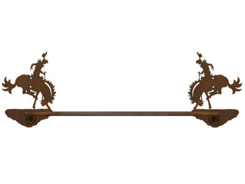 27" Bucking Bronco Rider Metal Towel Bar