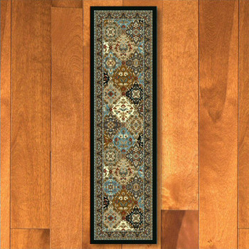 2' x 8' Badillo Multi Color Traditional Rectangle Runner Rug