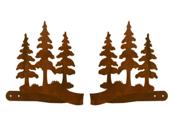 Triple Pine Trees Metal Curtain Tie Backs