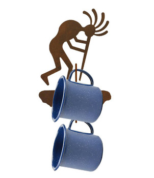 Kokopelli Metal Mug Holder Wall Rack