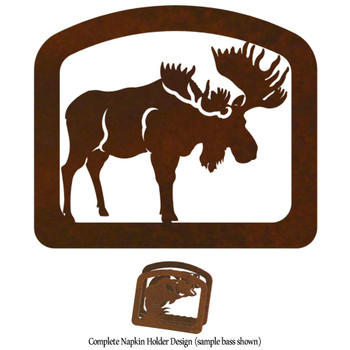 Standing Moose Metal Napkin Holder