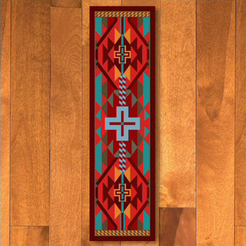 2' x 8' Rustic Cross Sunset Southwest Rectangle Runner Rug
