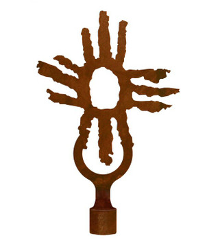 Large Desert Sun Metal Lamp Finial