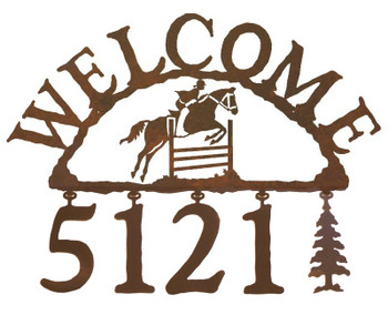 Equestrian Show Jumping Metal Address Welcome Sign