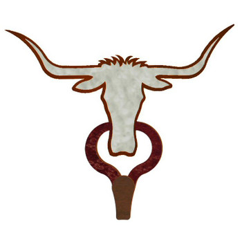 Longhorn Steer Burnished Large Single Metal Wall Hook