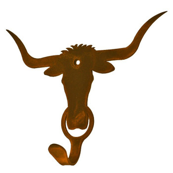 Longhorn Steer Small Single Metal Wall Hook