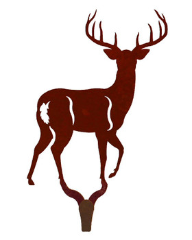 Whitetail Deer Large Single Metal Wall Hook