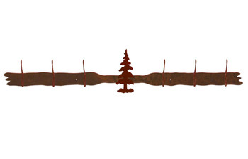 Single Pine Tree Six Hook Metal Wall Coat Rack