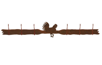 Rooster Six Hook Metal Wall Coat Rack