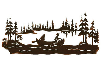 57" Canoe Scenic Metal Wall Art