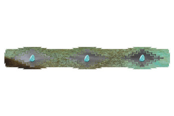 48" Desert Diamond Metal Hanging Wall Rug Rail with Four Stone Options