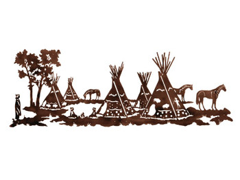 84" Tepee Village Metal Wall Art