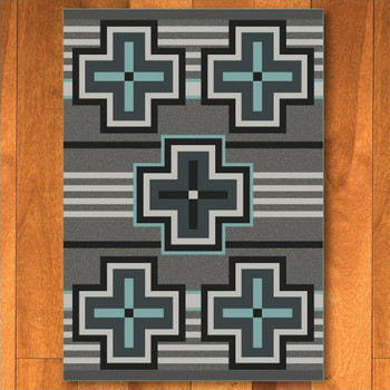 3' x 4' Bounty Turquoise Southwest Rectangle Scatter Rug