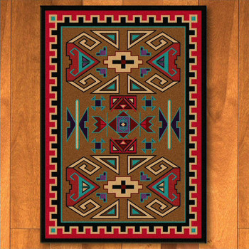 3' x 4' Four Rams Bright Southwest Rectangle Scatter Rug