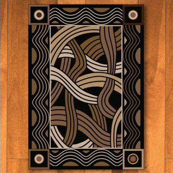 3' x 4' Hand Coiled Black Cherokee Inspired Rectangle Scatter Rug