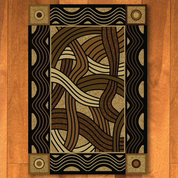 3' x 4' Hand Coiled Natural Cherokee Inspired Rectangle Scatter Rug