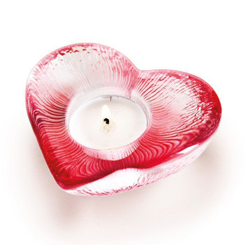 Red Crystal Heart Votive Candle Holder by Mats Jonasson