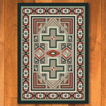 3' x 4' Sawtooth Raincloud Southwest Rectangle Scatter Rug