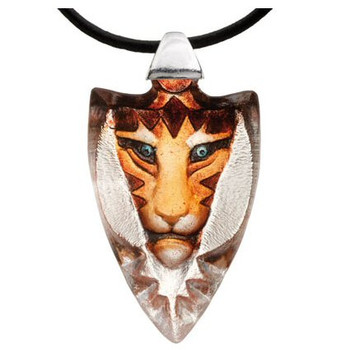 Orange Tigris Tiger Crystal Necklace By Mats Jonasson