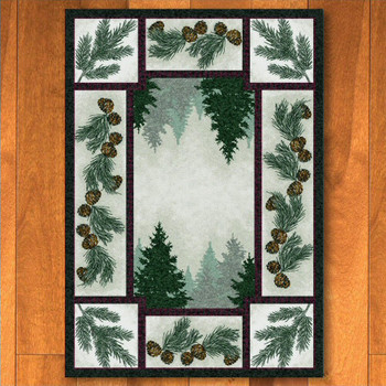 3' x 4' Pine Forest with Pinecones Nature Rectangle Scatter Rug