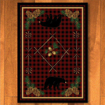 3' x 4' Deep Woods Bear Red Wildlife Rectangle Scatter Rug
