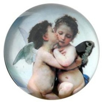 Love and Psyche Glass Paperweight by Bouguereau