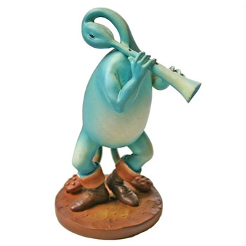 Blue Flutist Statue by Hieronymus Bosch