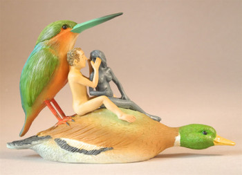 Couple on a Duck Seduction Sin Statue by Hieronymus Bosch