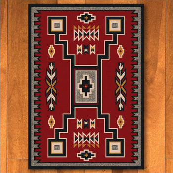4' x 5' Old Crow Red Southwest Rectangle Rug