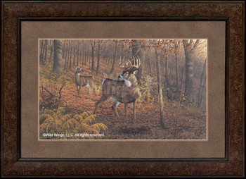 Fall Rut Whitetail Deer Framed Art Print Wall Art