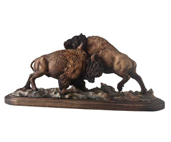 Test of Strength Bison Hand Painted Sculpture