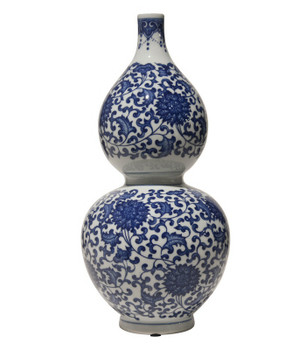 Blue and White Gord Porcelain Vases, Set of 2