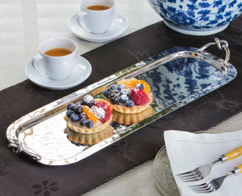 Rectangle Nickel Knot Iron Gallery Tray, Set of 2