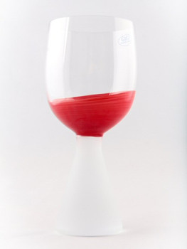 Crimson Romanian Crystal Red Wine Glasses, Set of 4