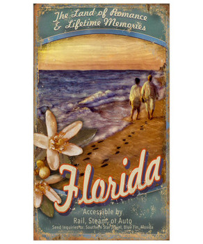Custom Visit Florida Beach Vintage Style Metal Sign