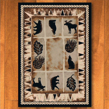 5' x 8' Northern Wildlife Brown Shades Rectangle Rug