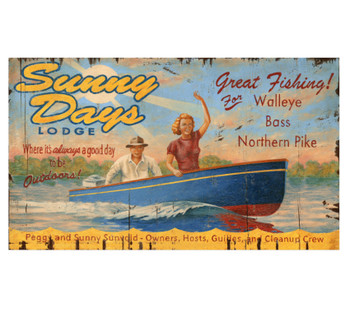 Custom Sunny Days Lodge Lake Resort Vintage Style Metal Sign