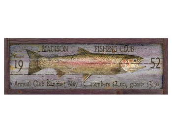 Custom Saranac Tackle Shop Trout Fish Vintage Style Metal Sign