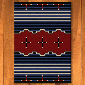 8' x 11' Big Chief 2 Blue Southwest Rectangle Rug