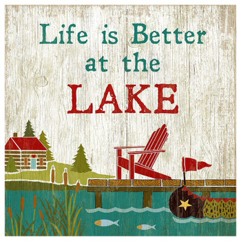 Custom Life is Better at the Lake Vintage Style Metal Sign