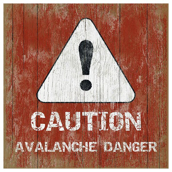 Custom Caution Avalanche Danger Ski Vintage Style Metal Sign