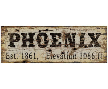 Custom Phoenix Est. 1861 & Elevation Vintage Style Metal Sign