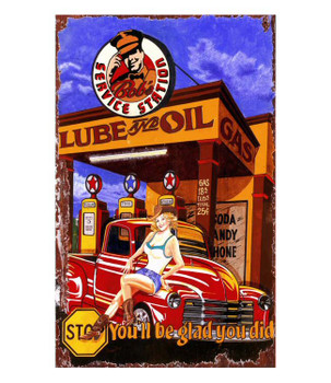 Custom Lube & Oil Vintage Style Wooden Sign